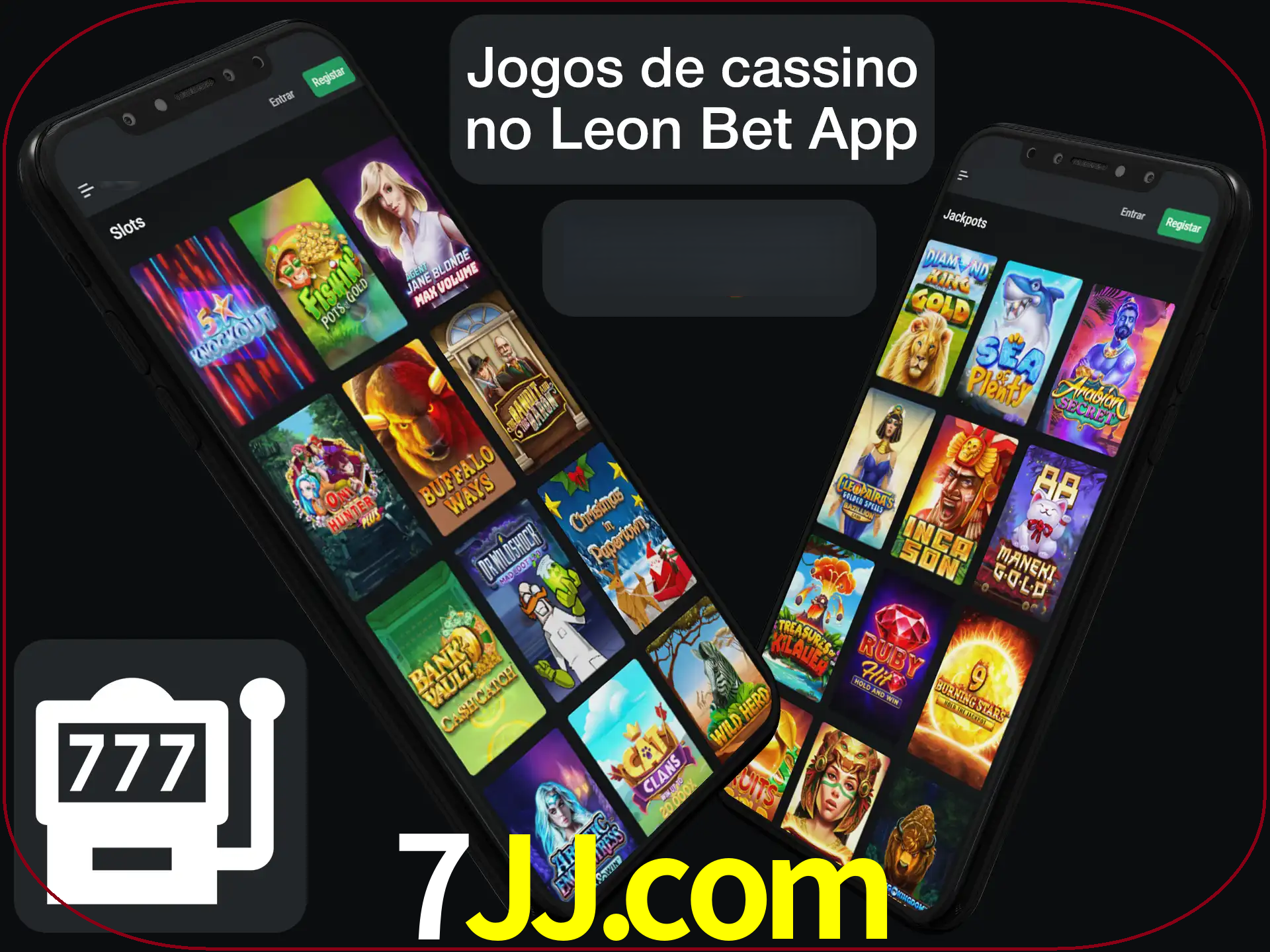 Escolha quais jogos de cassino jogar no app.