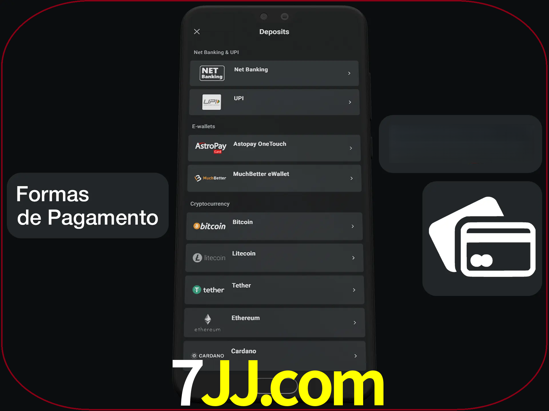 Escolha a forma de pagamento de sua preferência.