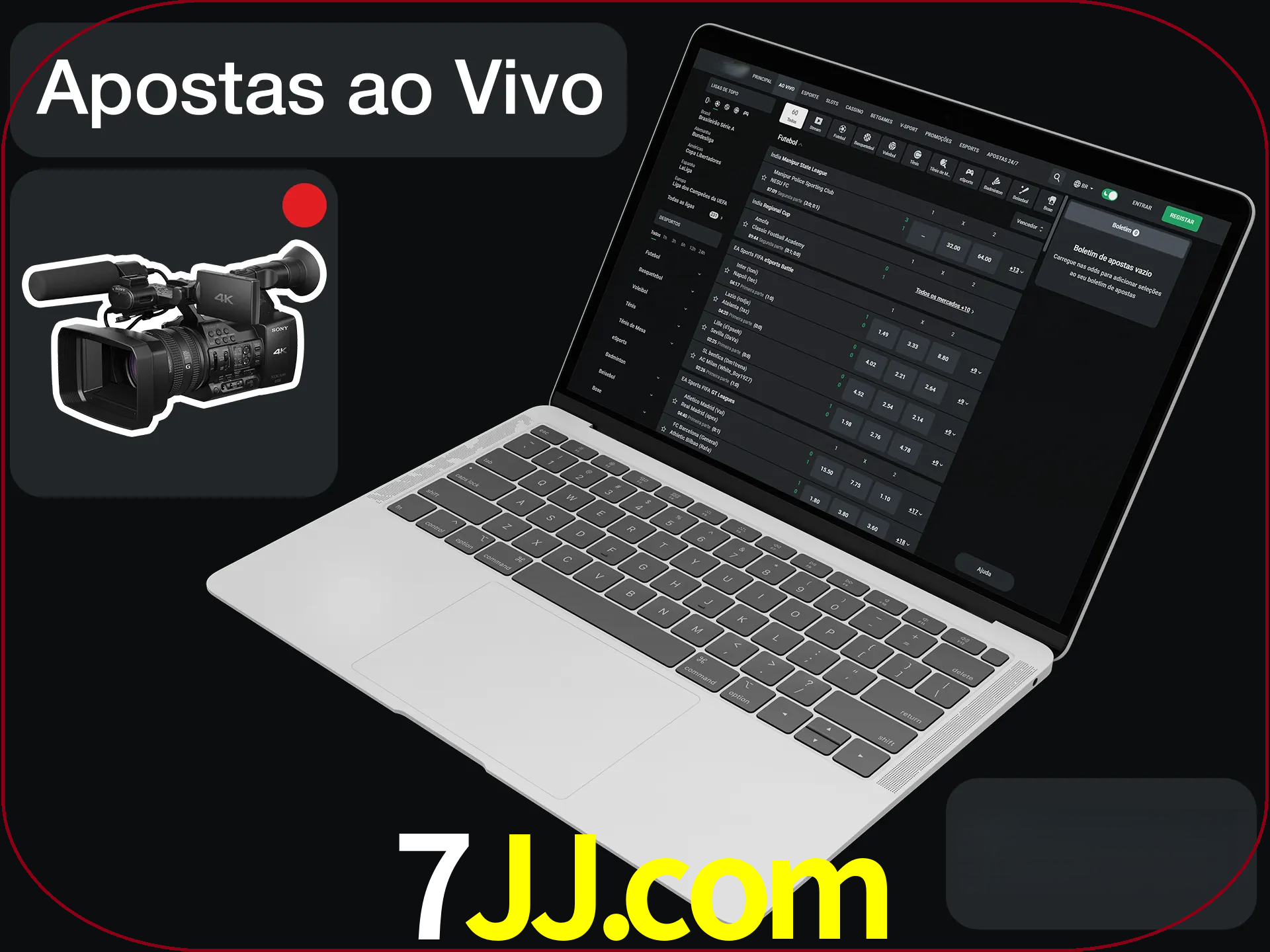 Aposte em formato ao vivo em nosso site.